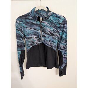 Lululemon Pullover Size 6 New Route 1/2 Zip Black Frozen Island Multi Vent Back